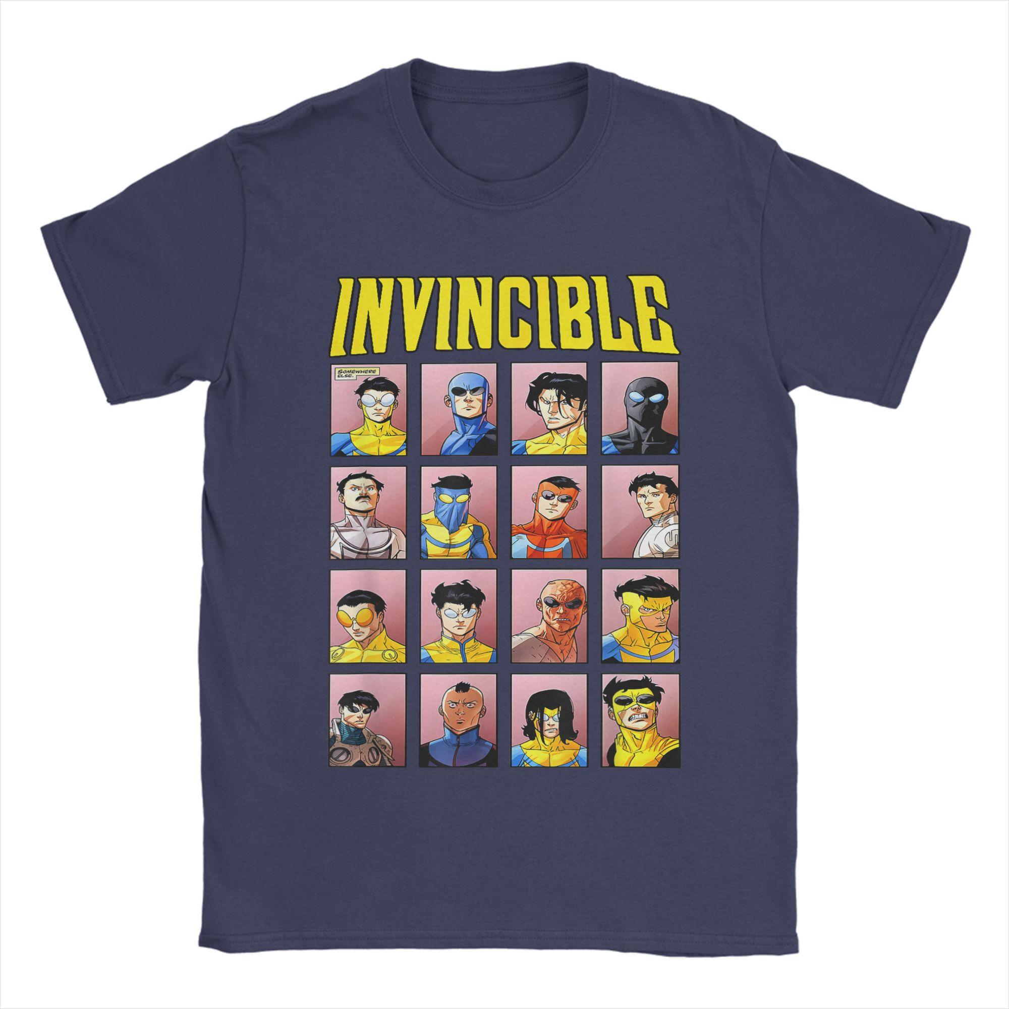 Invincible Variants Anime Men T Shirt Mark Grayson Novelty Tees Short Sleeve O Neck T-Shirts Cotton Gift Merch XXXL