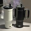 720ML Stainless Steel Thermos Cup with Straw & Handle Ice Coffee Drink Vacuum Insulated Cup Car Travel Outdoor Water Bottle