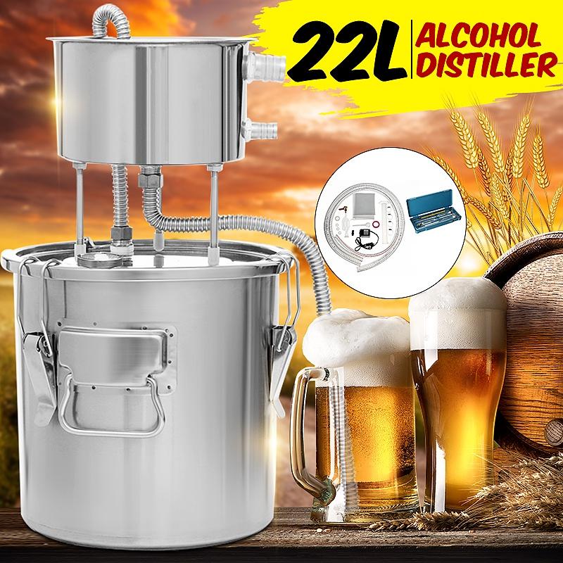 3/6/9 galoane 11/22/35 litri Tub de cupru Moonshine Still Spirits Apa Distiller Alcool Brew Home Brew Kit de preparare a vinului