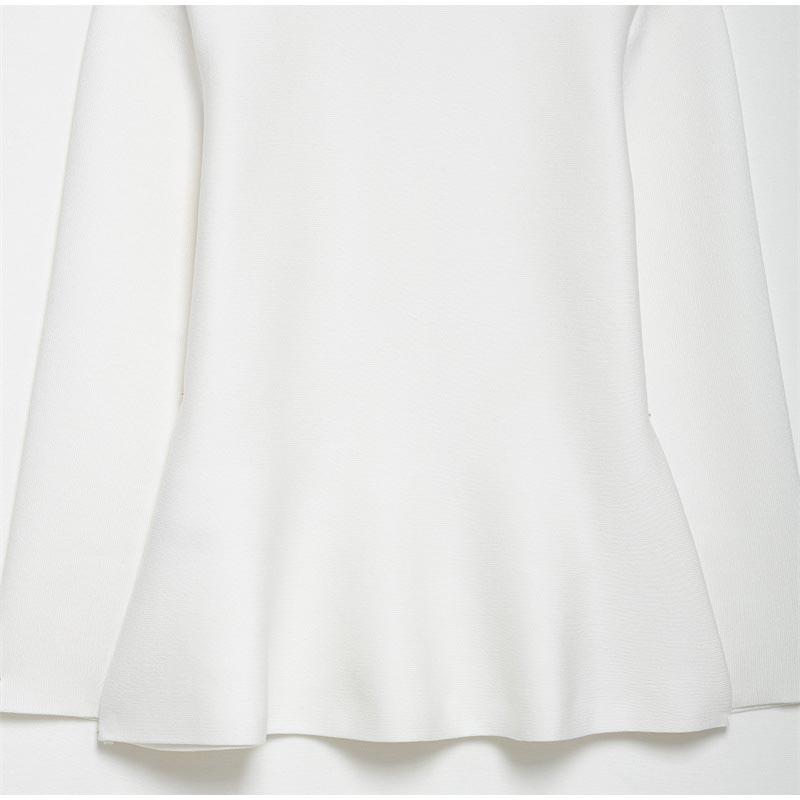 Women's Fashion Knitting Tops White Turn-Down Collar Long Sleeves Single-Breasted Cardigans Female 2025 Spring New Elegant Top