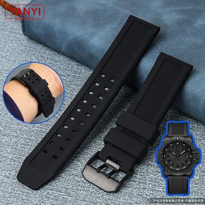Rubber Watch Strap 22mm 23mm Watch Band Waterproof Sport for Luminox Watchbands Silica Gel Bracelet for Men Belt  Black Fashion