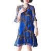 Single-layer Large-size Skirt for Women's Summer New Loose Belly Covering Middle-aged Mother Age-reducing Printed Thin Dress
