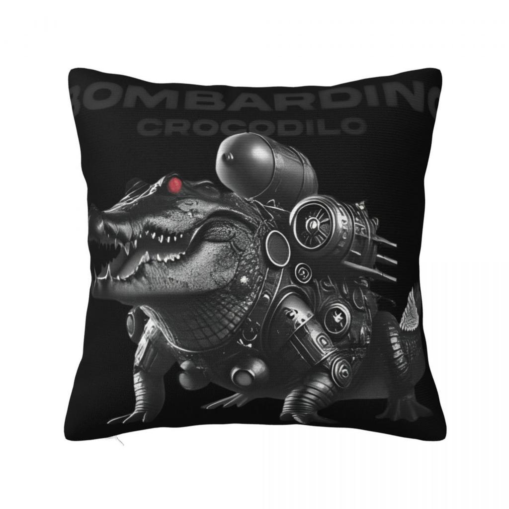 Meme Brainrot Bombardino Crocodilo Poszewka na poduszkę Pokrowiec na poduszkę Kreatywny Zamek Błyskawiczny Poszewka na poduszkę do rzucania Pokrowiec na siedzisko 45x45cm