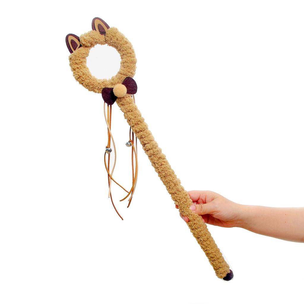 Plush Cat Stick Toy with Bells and Tassels, Soft and Cute Interactive Cat Fun Stick, Kitten Fun Toy for Indoor Cats