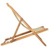 Beach Chair Beige Solid Teak Wood