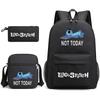 Printed Schoolbag Three-Piece Set, Primary And Secondary School Schoolbag, Backpack, Shoulder Bag, Pencil Bag.