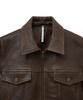 Noirer Antique Cow Leather Trucker Jacket (Brown)