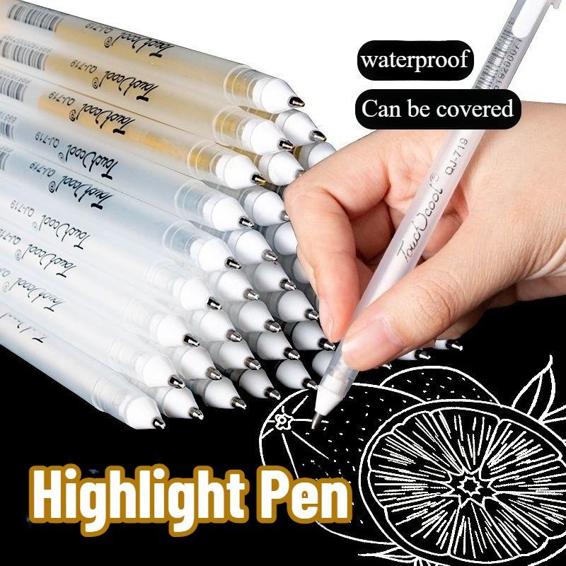 3/5Pcs White Gel Pen 0.8mm Highlight Marker Pen Black Cardboard Manga Painting Pen Art Sketch Drawing Stationery