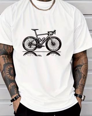 Men's Casual Crew Neck T Shirt Bicycle Graphic Street Style Fashion Adult Men's Outfit T Shirts