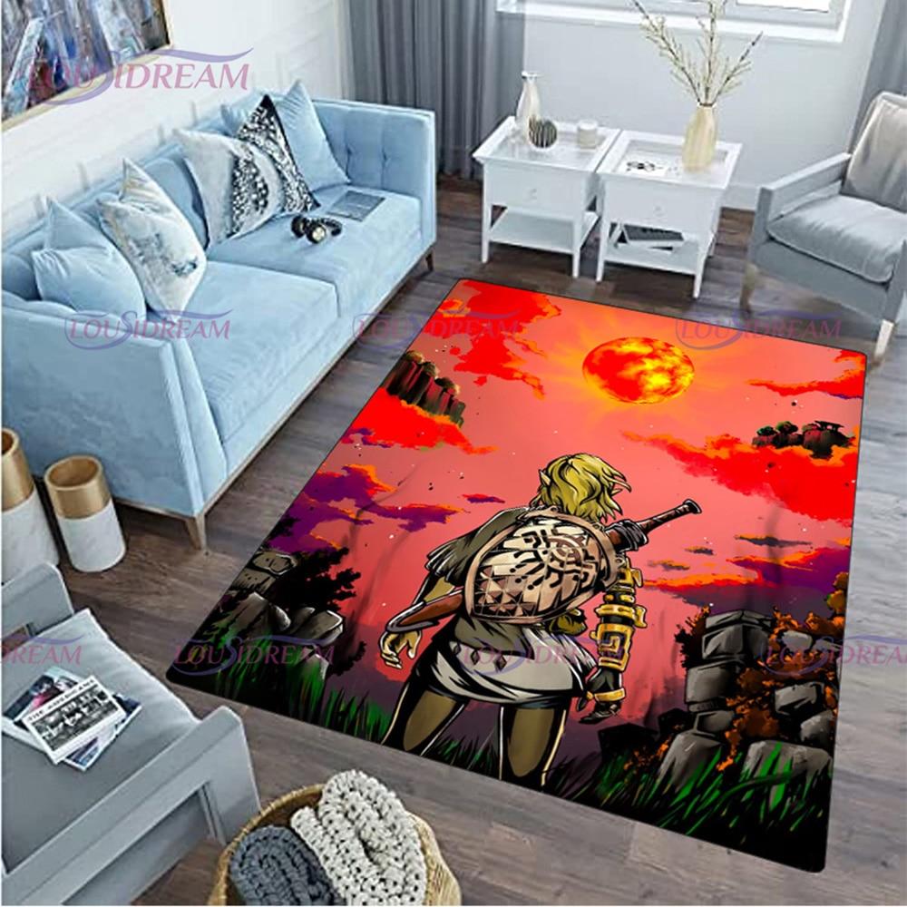 Cartoon Link-zalda Game Print Play Game Area Rug Sponge Washable Mat Bedroom Floor Mat Non-slip Bathroom Carpet Mat Door Carpet