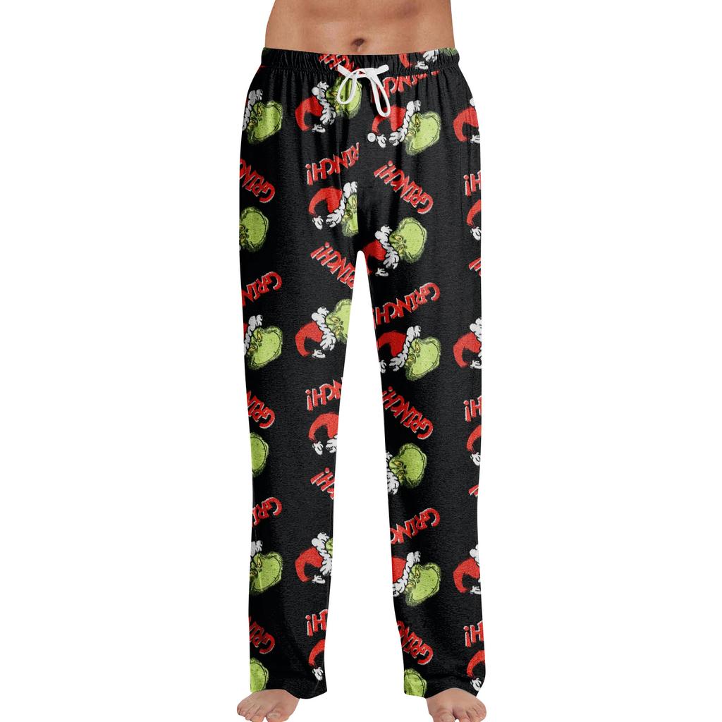 Pyjamasbukser Nattøy Fritidssnor Elastisk midje Bukser Komfortable Rette Yoga Løse Bukser