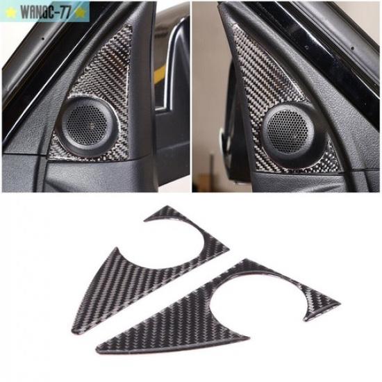 2PCS Carbon Fiber Front Pillar Horn Cover Trim Sticker For Tundra 2007-2013