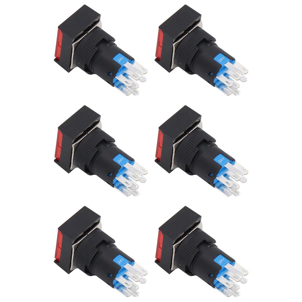 25 Pcs Push Button Switch Light Indicate Self Locking Long Life Industrial Control Push Switch Button for Contactor 24V