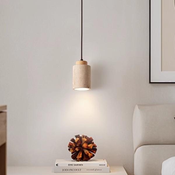 Wabi-Sabi Yellow Stone Pendant Lamp for Bedroom or Bar Counter