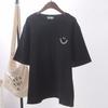 T Shirt Women Summer Loose Fit Cotton Blend Short Sleeve Casual Top For Students