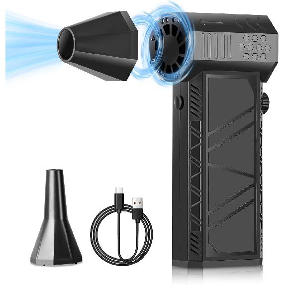 Compressed Air Duster 130000RPM Electric Air Duster Adjustable Air Blower, Cordless Turbo Fan Turbo Dryer Rechargeable Jet Dry Blower for Keyboard,