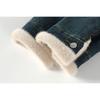Denim Mid-length Plus Fleece Cotton Coat Women's Personalized Versatile Motorcycle Cotton Coat Thickened Top