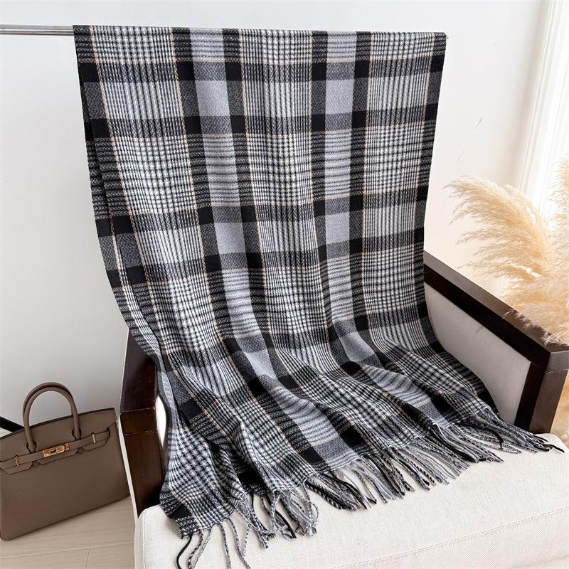 

Имитация Кашемира Теплый Зимний Плед Кисточки Шарф Женский Утолщенная Шаль Накидка Шарфы Пашмина Фуляр Буфанда 62x200cm