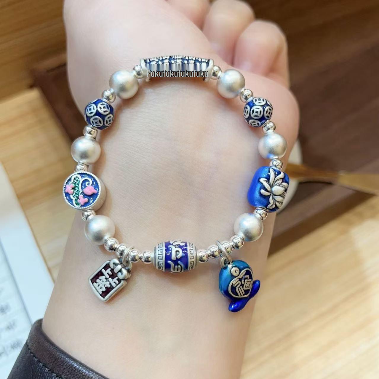 

Sterling Silver Santa Claus Charm Bracelet - Christmas Wishes Collection 16mm