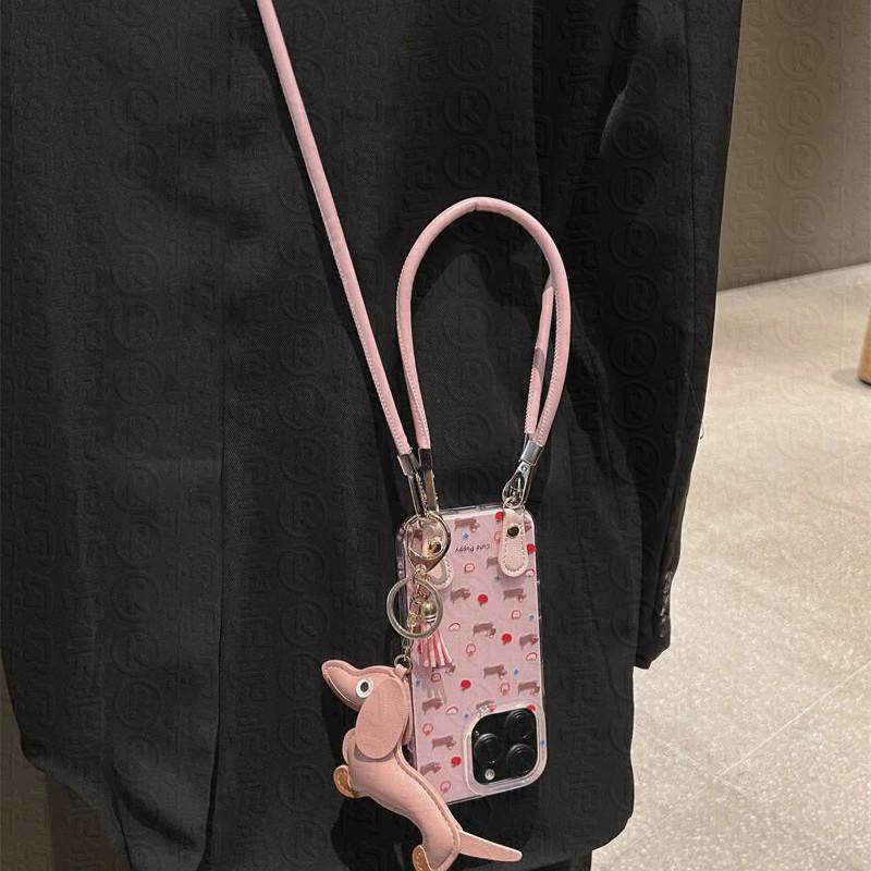 Pink Apple Dachshund Dog Applicable to Apple 16promax Mobile Case iPhone 15 13 14 New Model 11 12