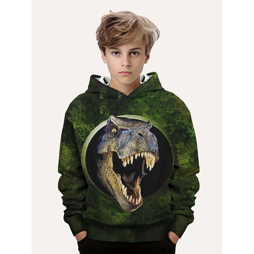 Hoodies Animal Dinosaur Pattern 3D Print Sweatshirts Boys Girls Harajuku Hooded Sweatshirt Kids Fashion Coat Children Tracksuits