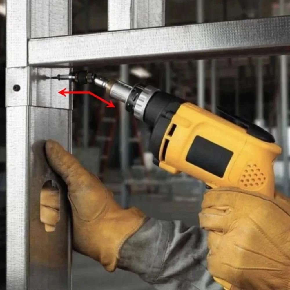 Hex Magnetic Ring Screwdriver Bits Set - Quick Change Drill Bit Extension Rod with Guide Holder for Hand Tools & Power Drills