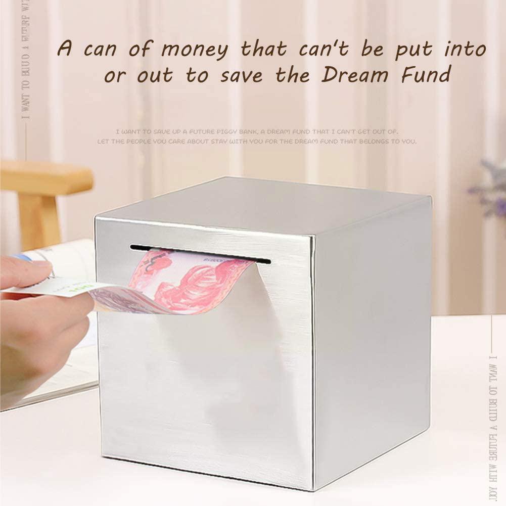 Sparschwein aus Stahl, kubisch, großes Fassungsvermögen, Plan, Metall, Geld, Spardose, Spardose, Geschenk zum Geburtstag