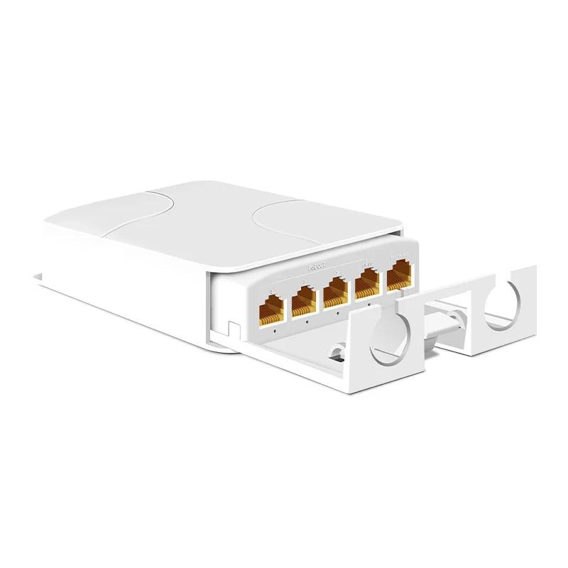 100/1000Mbps POE Extender 5 Ports  Repeater Outdoor Waterproof Network Switch IP55 VLAN 44-57V for POE Camera Wierless AP