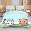 Bubu Dudu Cartone Animato Orso Carino Kawaii Regalo di Natale Set Biancheria da Letto King Twin Doppio per Ragazzi in Microfibra o Poliestere Set Copripiumino