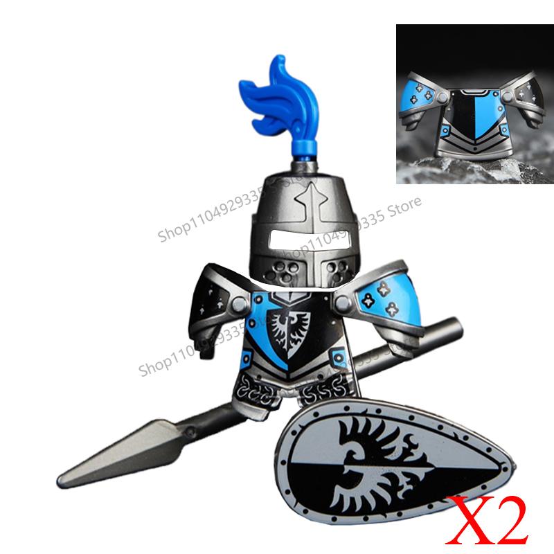 Medieval Military Soldiers Figures MOC Building Blocks Castle Black Eagle Wolf Octopus Griffin Ancient Knight Waffen Bricks Toys
