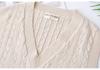 2026 Spring Korean V-neck Cable Knit Vest: Women's Plus Size Sleeveless College Style Layering Tank Top Shrug