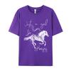 Just A Girl Who Loves Horses Jumping Horse White Silhouette TShirts Funny Tops Tees O Neck New Year Day Pure Cotton