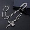 1 Piece Fashion Retro Flame Cross Pendant Necklace, Unisex Long Chain Punk Gothic Trendy Accessories