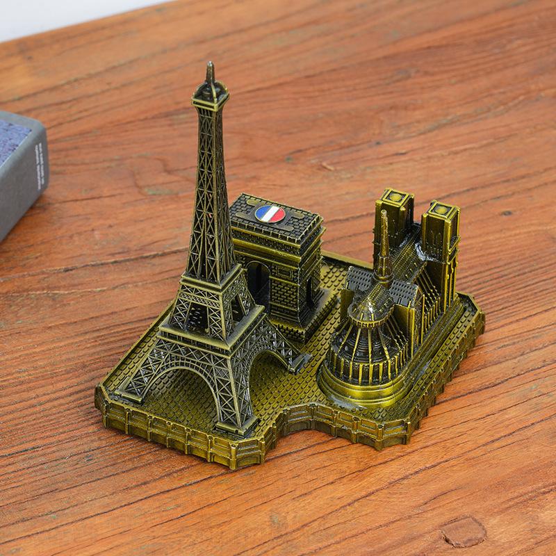 Kreative Metall-Touristen-Souvenirs: Eiffelturm, Triumphbogen, St. Desktop-Dekorationen der St. Paul's Cathedral