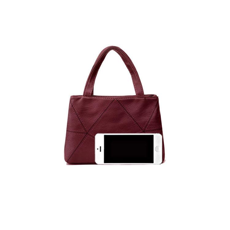 Weiche PU-Handtasche für Damen, einfarbig, strukturiert, quadratische Tasche, vielseitige, lässige Geldbörse, Vintage-Einkaufstasche