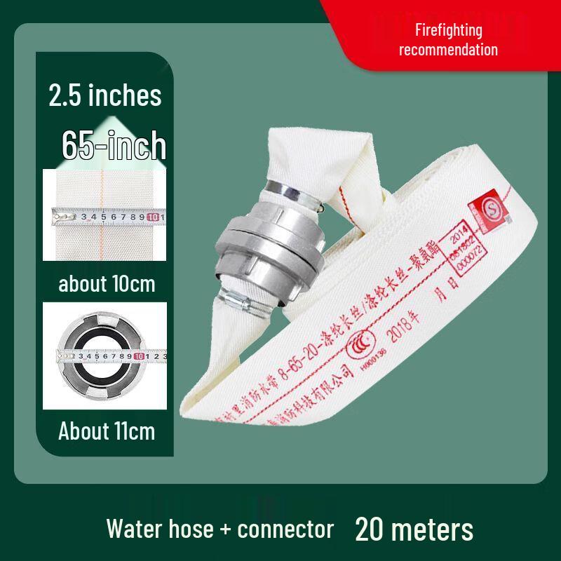Tairan Lined Canvas Fire Hose Kit with Nozzle