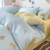 Small Fresh Mattress Quilt Cover Class A Maternal And Infant Grade Cartoon Dormitory Bed Sheet Three-Piece Set Super Soft Washed Cotton 4Pcs Set