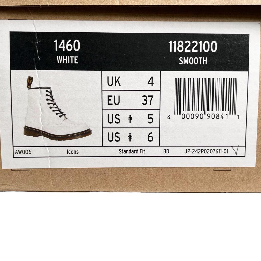 Pristine Dr.Martens Boots 1460 Yellow Stitch 8-hole White Women 11822100 Used