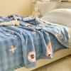 Cartoon Pink Love Print Milk Velvet Throw Blanket Super Soft Warm Plush Blue Blanket Travel Multifunctional Decorative Blankets