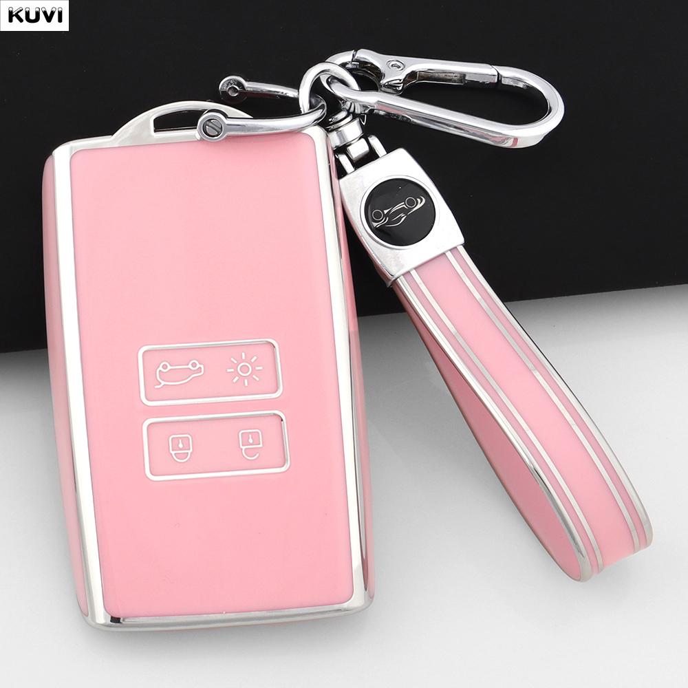 Soft TPU Shell Fob Holder Car Key Case Cover For Renault Espace 5 Kadjar Koleos Captur Megane 4 Talisman Arkana Dacia Sandero