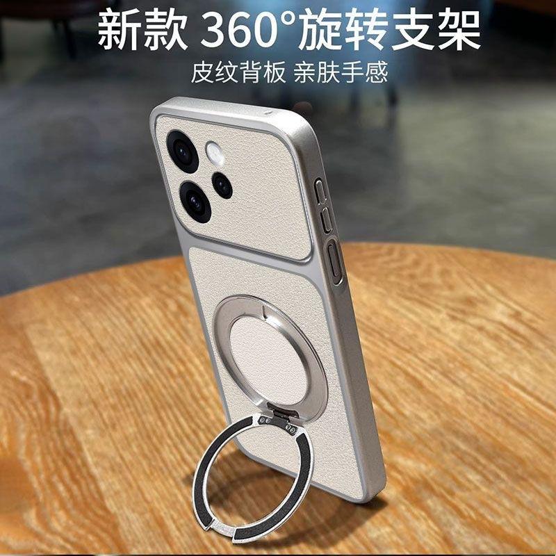 Applicable to oppoReno15 mobile phone case rotating bracket lambskin A6Spro all-inclusive a6pro matte skin feeling A58