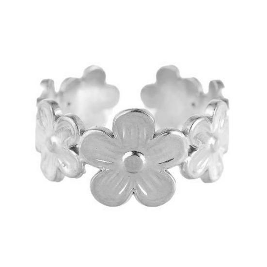 

Women Open Ring Lightweight Comfortable Exquisite Craftsmanship Versatile Anti-Oxidation Adjustable Ring Jewelry серебряный