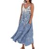 Damen Sommerkleid Lässig Locker Lange Strandurlaub Kleider