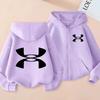 Kinder Strickjacke Herbst Winter Hoodie Reißverschluss Stil Sweatshirt 3-12 Jahre Jungen Mädchen Buchstabe Sport Oberteil Lässige Mode Lockere Jacke Kleidung