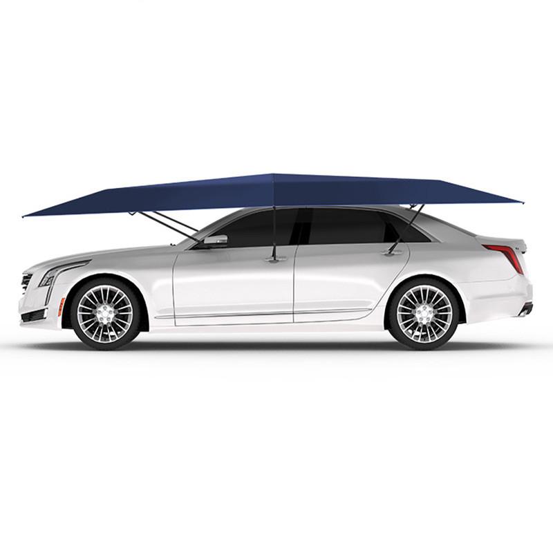 Semi / Fully Automatic Car Sunshade Oversize Mobile Windproof Hail Proof Car Canopy Car Sunshade Umbrella