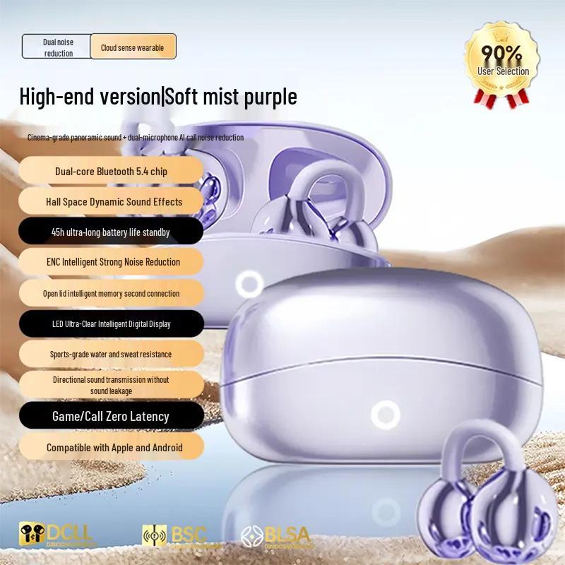 S480 Wireless Bluetooth Headset: Stylish Clip-On, High-Quality Sound, Long Battery, Ideal for Sports & Running.