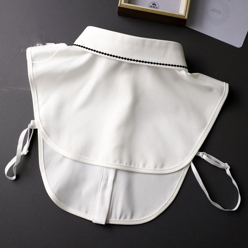 Perfect Match Embroidery Fake Collar Women Lace Detachable Lapel Collar Shirt Top Tie White Ruffles False Collar Woman Removable False Blouse