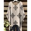 Damenbekleidung Bohemian Floral Tunika Übergröße Damen Bohemian Floralprint Tunika T-Shirt Kurzarm O-Ausschnitt Freizeitkleidung