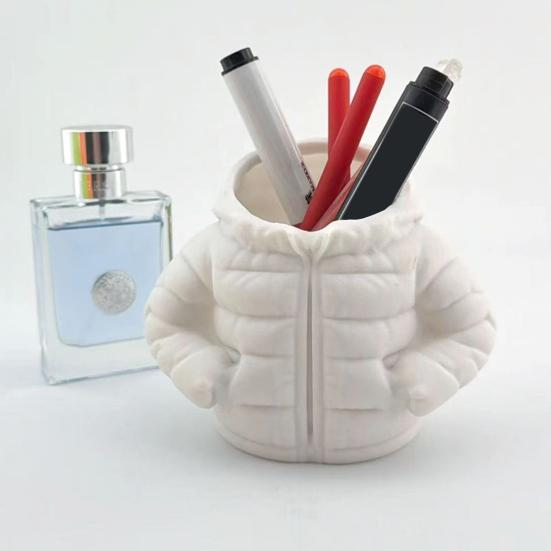 Down Jacket-Shaped Pen Holder Creative Desk Organizer for Makeup Brushes And Stationery Creative Unique School Supplies
