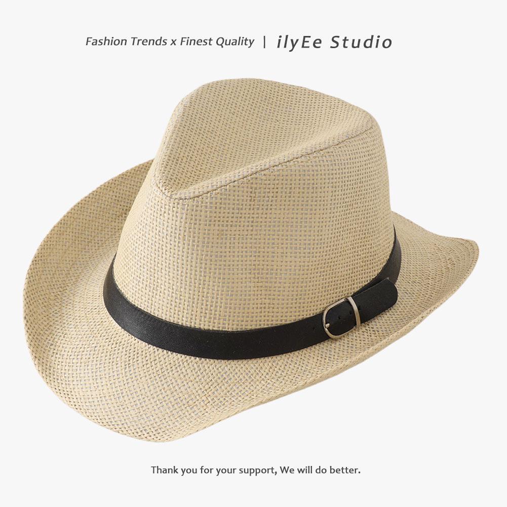 Men's and Women's Summer Straw Fedora - Sunshade Panama Beach Hat with Sunscreen Protection